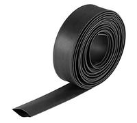 sourcing map Termoretráctil Tubo, 3/4"(20mm) Diámetro 34mm Plano Ancho 2:1 Relación Encogible Tubo Cable Manga 7m - Negro