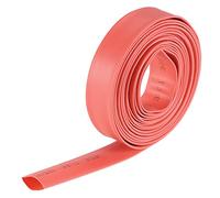 sourcing map Termoretráctil Tubo, 3/8"(10mm) Diámetro 17mm Plano Ancho 2:1 Relación Encogible Tubo Cable Manga 10pies - Rojo