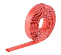 sourcing map Termoretráctil Tubo, 3/8"(10mm) Diámetro 17mm Plano Ancho 2:1 Relación Encogible Tubo Cable Manga 7m - Rojo