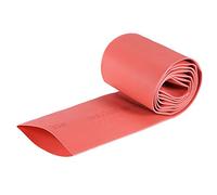 sourcing map Termoretráctil Tubo, 40mm Diámetro 66mm Plano Ancho 2:1 Relación Encogible Tubo Cable Manga 1m - Rojo