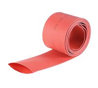 sourcing map Termoretráctil Tubo, 40mm Diámetro 66mm Plano Ancho 2:1 Relación Encogible Tubo Cable Manga 2m - Rojo