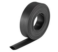 sourcing map Termoretráctil Tubo, 5/8"(16mm) Diámetro 26mm Plano Ancho 2:1 Relación Encogible Tubo Cable Manga 7m - Negro