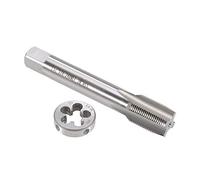 sourcing map Terraja y Machos de Roscar, Juego de Terrajas Redondos de Roscar Métricas 5/8"-24 UNEF de Aleación de Acero y Macho de Mano Derecho HSS Máquina