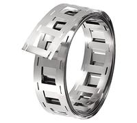 sourcing map Tira de Acero Niquelado de 2m, 1 Rollo Cinta Niquel de Batería, Placa de Conexión Cinta de Acero para Batería y Soldadura por Puntos, 27x0,2 mm (Ancho x Espesor)