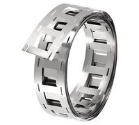 sourcing map Tira de Acero Niquelado de 2m, 1 Rollo Cinta Niquel de Batería, Placa de Conexión Cinta de Acero para Batería y Soldadura por Puntos, 27x0,15 mm (Ancho x Espesor)