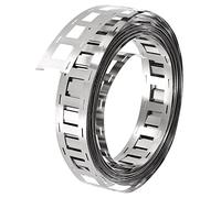 sourcing map Tira de Acero Niquelado de 5 m, 1 Rollo Cinta Niquel de Batería, Placa de Conexión Cinta de Acero para Batería y Soldadura por Puntos, 27x0,15 mm (Ancho x Alto)