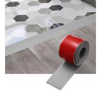 sourcing map Tira de transición de suelo, 6.5 pies x 3 x 0.15 pulgadas, tiras autoadhesivas para cubrir el suelo, borde laminado para espacios de suelo, transición de alfombras, color gris
