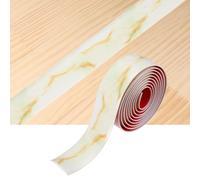 sourcing map Tira de transición para suelo, 2 m x 40 mm (largo x ancho), vinilo autoadhesivo, borde de PVC, tiras divisoras planas para unir huecos del suelo, vena amarilla, crema y blanco