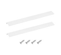 sourcing map Tirador de borde de dedo para gabinete, 2 piezas de 500 mm, aleación de aluminio, montaje trasero, manijas ocultas modernas para muebles de cocina del hogar, color blanco