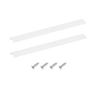 sourcing map Tirador de borde de dedo para gabinete, 2 piezas de 600 mm, aleación de aluminio, montaje trasero, manijas ocultas modernas para muebles de cocina del hogar, color blanco