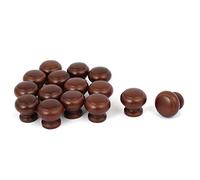 sourcing map Tirador de Madera de 27 mm x 25 mm, Asa de Agarre Marrón Oscuro para Armario de Cajones de Tocador, 15 Piezas