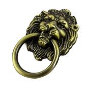 sourcing map Tirador Manija Perilla De Agarre De Metal Con Diseño De Cabeza De León Para Muebles Gabinetes Puertas Cajones Color Bronce