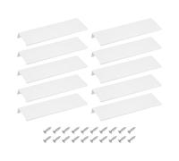 sourcing map Tiradores de borde de dedo para gabinete, 10 unidades de 200 mm, aleación de aluminio, montaje trasero, manijas ocultas para el borde de cajón, tiradores modernos para muebles de cocina