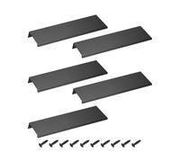 sourcing map Tiradores de borde de dedo para gabinete, 5 unidades de 200 mm, aleación de aluminio, montaje trasero, manijas ocultas modernas para muebles de cocina del hogar, color negro