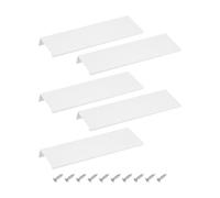 sourcing map Tiradores de borde de dedo para gabinete, 5 unidades de 200 mm, aleación de aluminio, montaje trasero, manijas ocultas modernas para muebles de cocina del hogar, color blanco