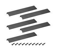 sourcing map Tiradores de borde de dedo para gabinete, 5 unidades de 300 mm, aleación de aluminio, montaje trasero, manijas ocultas modernas para muebles de cocina del hogar, color negro