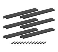 sourcing map Tiradores de borde de dedo para gabinete, 6 piezas de 250 mm/9.84 pulgadas, aleación de aluminio, montaje trasero, tiradores ocultos para gabinetes de cajones de cocina en el hogar, color