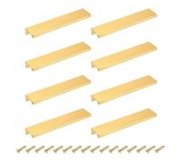 sourcing map Tiradores de borde de dedo para gabinete, 8 piezas de 150 mm, aleación de aluminio, montaje trasero, tiradores ocultos para cajones de cocina y hogar, color dorado