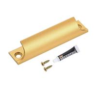 sourcing map Tiradores de cajón de aleación de aluminio de 3.5 pulgadas, tiradores de dedo con pegamento de tornillo montado para ventana corrediza, cocina, armario, cajón, color dorado