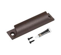 sourcing map Tiradores de cajón de aleación de aluminio de 3.5 pulgadas, tiradores de dedo con pegamento de tornillo montado para ventana corrediza, cocina, armario, cajón, color café