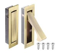 sourcing map Tiradores de puerta de bolsillo, tirador de borde de puerta de acero inoxidable 304, herrajes de puerta de bolsillo para armario corredizo, hogar, oficina, hoteles, bronce