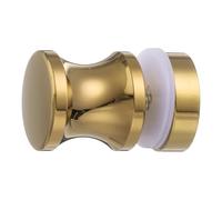 sourcing map Tiradores de puerta de vidrio, pomos redondos para puertas de ducha corredizas de un solo lado con tornillo, piezas de repuesto para puerta de vidrio de baño de 6 a 18 mm (dorado, tipo
