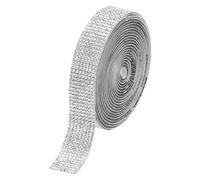 sourcing map Tiras de diamantes de imitación, cinta adhesiva de 1,8 cm para manualidades, decoración de teléfono de coche, fiesta, color blanco