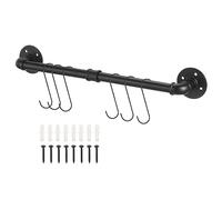 sourcing map Toallero de tubo industrial, montado en la pared, de hierro rústico, para baño y cocina (60 cm)