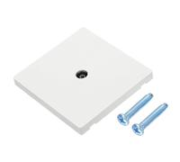 sourcing map Toma de antena de TV, placa coaxial TV/FM, placa frontal de pared coaxial de un solo puerto con tornillo M4 para conexiones de radio de televisión en casa, oficina, 90 x 86 mm, color