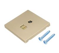 sourcing map Toma de corriente RJ45 CAT6, toma de corriente coaxial para antena de TV con tornillo M4 para cable Ethernet doméstico, red, 90 x 86 mm, dorado