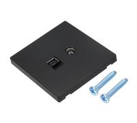 sourcing map Toma de corriente RJ45 CAT6, toma de corriente coaxial para antena de TV con tornillo M4 para cable Ethernet doméstico, red, 90 x 86 mm, color negro