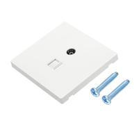 sourcing map Toma de corriente RJ45 CAT6, toma de corriente coaxial para antena de TV con tornillo M4 para cable Ethernet doméstico, red, 90 x 86 mm, color blanco