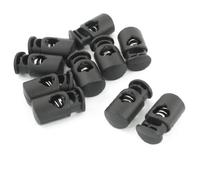 sourcing map Topes de Extremos de Bloqueo de Cable de Cuerda con Resorte, 5,5mm de Diámetro 10 Piezas Negro