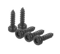 sourcing map Tornillo Autorroscante Tirafondos de Cabeza Hexagonal M2, 30 piezas M2 x 8 mm, Acero Inoxidable 304 para Madera, Tornillos de Cabeza Hexagonal, Punto Autorroscante, Color Negro