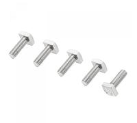 sourcing map Tornillo de cabeza cuadrada, 5 tornillos cuadrados M8 x 20 mm de rosca completa de acero inoxidable 304 grado C