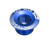 sourcing map Tornillo de cubierta de manivela M18 de aleación de aluminio para bicicleta, tornillo de fijación de manivela para bicicleta de montaña, color azul