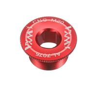sourcing map Tornillo de cubierta de manivela M20 de aleación de aluminio para bicicleta, tornillo de fijación de manivela para bicicleta de montaña, color rojo