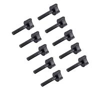 sourcing map Tornillo de pulgar M6 x 20mm Tornillos de plástico de varilla Rosca parcial métrico 30mm 10 unidades