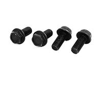 sourcing map Tornillo de Rosca antihorario Inversa Metálica M7x15mm, 4 Piezas, Negro para Máquina Cortadora