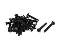 sourcing map Tornillo Hexagonal De 3/16" X 1-1/2" De Grado 10.9 Plana Cabeza Avellanada 25Pcs Negro