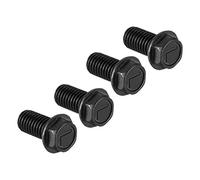 sourcing map Tornillo hexagonales con brida Rosca izquierda de grado 8,8 Negro de acero al carbono M7x16mm 4pcs