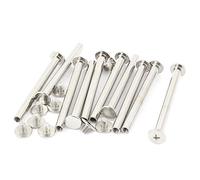 sourcing map Tornillo Poste para 3/16"(5mm) Agujero Diámetro, Hembra M5x55mm Cinturón Hebilla Fijación Pernos Cuero Sujetador 10 Juegos