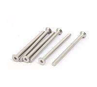 sourcing map Tornillos Allen M4X60mm De Cabeza Plana De Acero Inoxidable 316 De Tono Plata 6Pcs