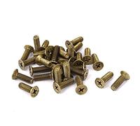 sourcing map Tornillos avellanados de cabeza Phillips métrica de latón M5 x 16 mm GB819 30 piezas