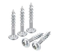 sourcing map Tornillos de agujero de bolsillo #8 x 1 pulgada, 100 tornillos autorroscantes de accionamiento cuadrado para madera con chapado en zinc para carpintería