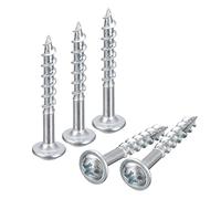 sourcing map Tornillos de bolsillo #8 x 1-1/4 pulgadas, 100 tornillos Phillips Drive autorroscantes para madera con chapado en zinc para carpintería