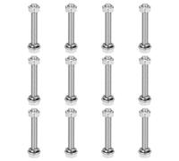 sourcing map Tornillos de cabeza hexagonal M6 x 40 mm de acero inoxidable 304, tuercas, kit surtido de arandelas planas y de bloqueo, totalmente roscado, acabado brillante para el hogar, electrónica
