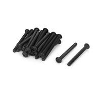 sourcing map Tornillos de cabeza hueca hexagonal de acero de aleación de M4 x 40 mm, negro, 20 piezas