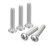 sourcing map Tornillos de cabeza plana #4-40 x 5/8 pulgadas, tornillo de acero inoxidable 304, accionamiento Phillips, totalmente roscado, acabado brillante, paquete de 20