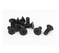 sourcing map Tornillos de cabeza plana avellanado hexagonal M10 x 25mm métricas 10pcs negro
